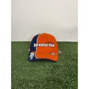 Vintage Denver Broncos hat cap strap back orange blue reebok Y2K mens NFL 4